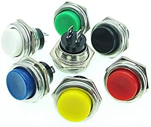 5 adet Anlık basmalı düğme anahtarı 16mm Anlık buton anahtarları 3A / 125VAC - (Renk: Sarı)
