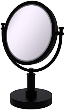 Müttefik Pirinç DM-4D / 2X8 İnç Makyaj Masası Üstü 2X Büyütme Makyaj Aynası, Mat Siyah