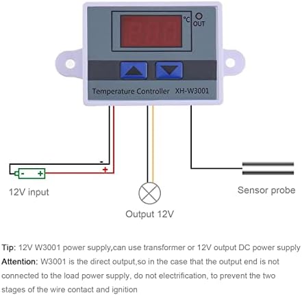 Mikro Tüccarlar 2 ADET XH-W3001 Dijital LED sıcaklık Kontrol Modülü termostat Anahtarı ile su geçirmez sensör probu programlanabilir