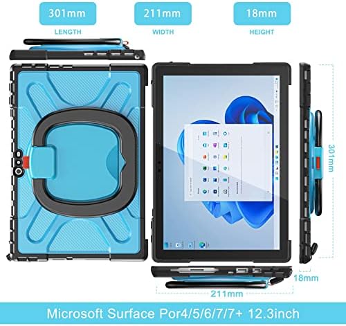 AHUOZ Tablet PC Kılıf Çanta Kollu Tam Vücut Darbeye Kickstand Sağlam Koruyucu Kılıf için Microsoft Surface Pro 4/5/6/7/7