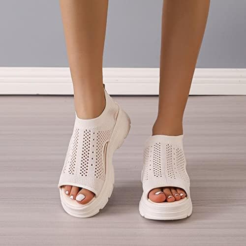 Platform sandaletler Kadınlar için Balık ağzı Oymak Yürüyüş Sandalet Burnu açık Nefes Ayakkabı Bayanlar moda terlikler