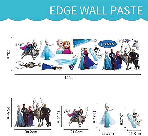 Anime Prenses Duvar Çıkartmaları Sticker, Çocuk Bebek Kreş Karikatür Arka Plan Duvar Dekorasyon, kendinden Yapışkanlı Duvar