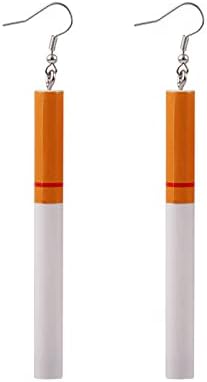 3 Pairs Harajuku Yaratıcı Komik Sigara Popo Asimetrik Bırak Dangle Küpe Tuhaf Gerçekçi Sigara Küpe Kadınlar Kızlar için Unisex