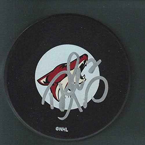 Derek Morris Phoenix Coyotes Puck Puck Arizona'yı İmzaladı - İmzalı NHL Diskleri