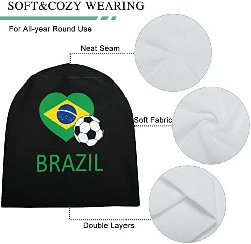 Aşk Brezilya futbol bere kap yumuşak sıcak tam kazak kap kafatası kap uyku şapka Unisex için