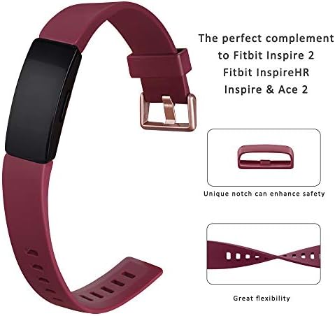 Fitbit Inspire HR/Fitbit Inspire/Fitbit Ace 2 için uyumlu 4 Paket Yedek Bant, Kadın Erkek için Ayarlanabilir Aksesuar Yumuşak