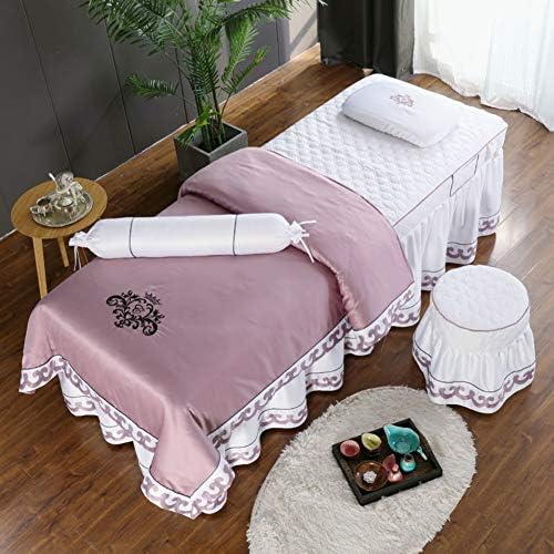 Saf Renk Masaj masa örtüsü setleri, Dikiş Kore Yumuşak Spa güzellik yatağı Kapak Kapitone Nefes Salon masaj yatağı Kapak