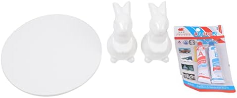 Hemoton Beyaz Seramik Kek Standı Seramik Tavşan Tavşan tatlı tabakları Yuvarlak Şeker teşhir tepsisi Tabak Çanak Noel Paskalya