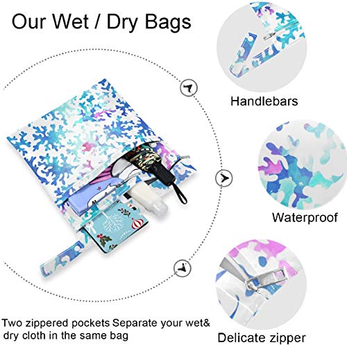 visesunny renkli Mercan Fermuarlı Cepli 2 Adet ıslak çanta Yıkanabilir kullanımlık Seyahat için geniş, Plaj, Havuz,Kreş,Bebek