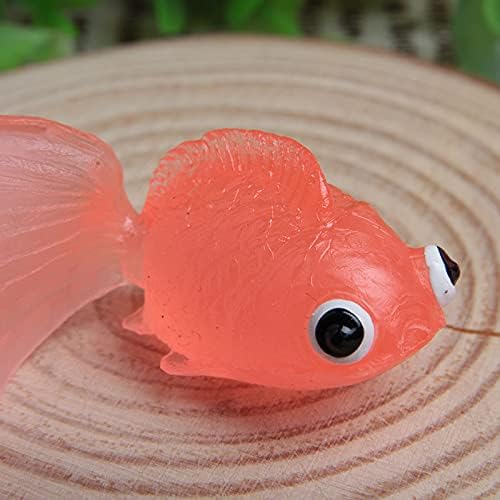 Acxıco 10 Plastik Japon Balığı Küçük Yumuşak Kauçuk Yüzen japon balığı Oyuncak Turuncu Zanaat, (1)