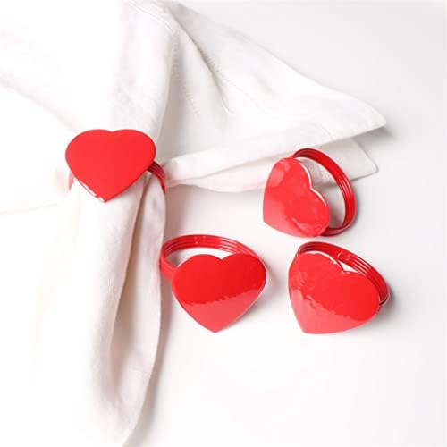 YFQHDD 6 adet Büyük Kırmızı Kalp Şeklinde sevgililer Günü Peçete Toka Peçete Halkası Peçete Halkası Ağız Bez Tur