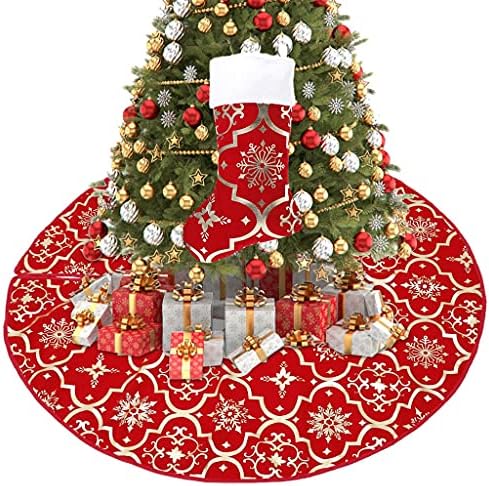 WODMB 120 cm Noel Ağacı Etek dekorasyon zemini Kapak Ağaçları Ev Partisi Dekoru Yeni Yıl Noel (Renk: Bir, Boyutu: 120 cm)