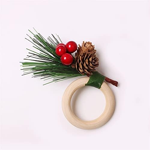 MXIAOXIA 10 Adet Noel Masa Süslemeleri DIY suni çam kozalağı Bells Sedir Peçete Toka Düğün Süslemeleri (Renk: Siyah, Boyut: