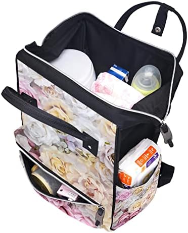 Renkli Güller Desen bebek bezi çantası Sırt Çantası Bebek Bezi Değiştirme Çantaları Çok Fonksiyonlu Büyük Kapasiteli Seyahat