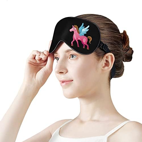 Güzel Unicorn Uyku Maskesi Ayarlanabilir Kayış ile Yumuşak Göz Kapağı Karartma Körü Körüne Seyahat Relax Şekerleme