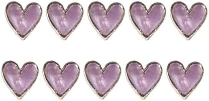 10 Adet Zarif Moda Aşk Kalp 3D Manikür Dekorları Nail Art Süslemeleri Alaşım Dekoratif - (Stil A, Renk: Gri)