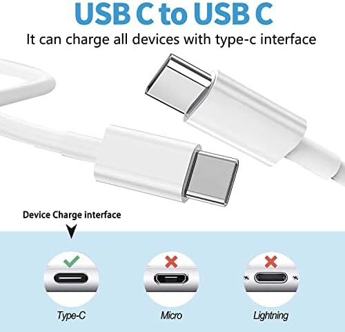 USB C Şarj Cihazı Hızlı Şarj, Samsung Tipi C Duvar Şarj Cihazı ve 6FT USB C USB C Hızlı Şarj Tipi C Kablo Samsung Galaxy