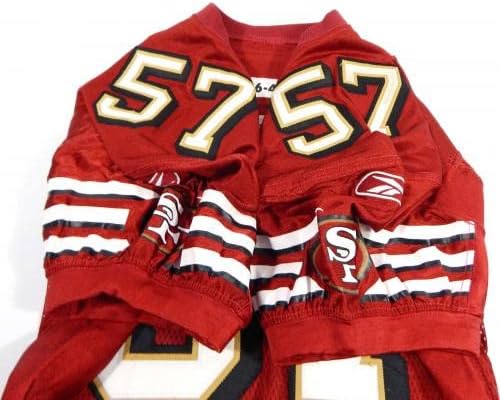 2006 San Francisco 49ers Jeremy Mincey 57 Oyunu Yayınlandı Kırmızı Forma 60 Yama 46 5-İmzasız NFL Oyunu Kullanılmış Formalar