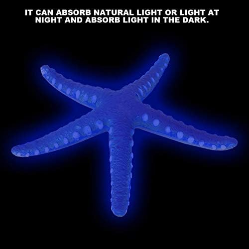 SALUTUYA Akvaryum balık Tankı Güvenli Plastik İşıltılı Parlayan Simülasyon Denizyıldızı Peyzaj Dekorasyon Süsler (Mavi)