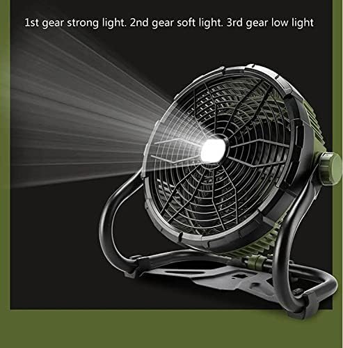 Ankikina 12V kamp Fan taşınabilir Fan, 5200Ah pille çalışan Fan açık fanlar için ışık ile ev ve ofis turizm acil