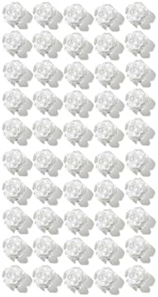 50 Adet / takım Tırnak Reçine Taşlar Glitter Tırnak Süsleme Beyaz Yaprakları Desen Reçine Dekorasyon - (Renk: Şeffaf S)