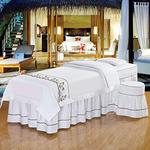 Lüks Dantel Masaj masa örtüsü setleri, pamuk Yumuşak güzellik yatağı Yatak Örtüsü Yatak Örtüsü ile Yüz Dinlenme Delik Spa