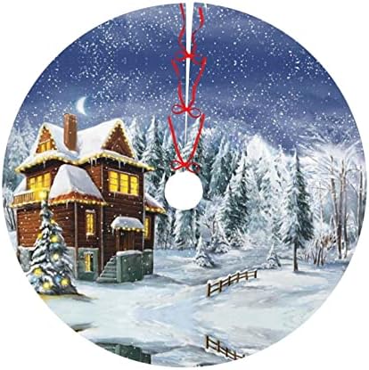 Noel Ağacı Etek Noel Kış Mutlu Sahne Noel Peluş Ağacı Etek 48 İnç Dantel Up Noel Dekorasyon için