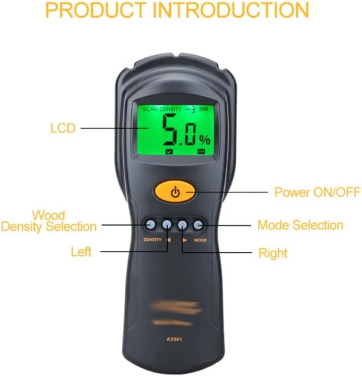 SAWQF Dijital Higrometre Ölçer Ahşap / Karton Kereste nem test cihazı Hızlı ve Hassas Mikrodalga Ölçüm lcd ekran