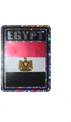 Mısır KARE Ülke Bayrağı Metalik Tampon Sticker Çıkartma Boyutu: 4 x 3 Yeni