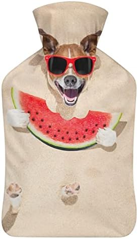 Sunny Beach Köpekler Sıcak Su Şişesi Yumuşak Kapaklı 1L Büyük Klasik İsıtıcı Çanta Boyun Omuz El Ayak