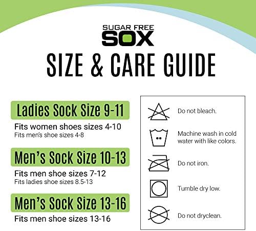 Şekersiz Sox Active-Fit Yastıklı Diyabetik Çoraplar, Atletik Nem Emici Çoraplar, Mürettebat Boyu