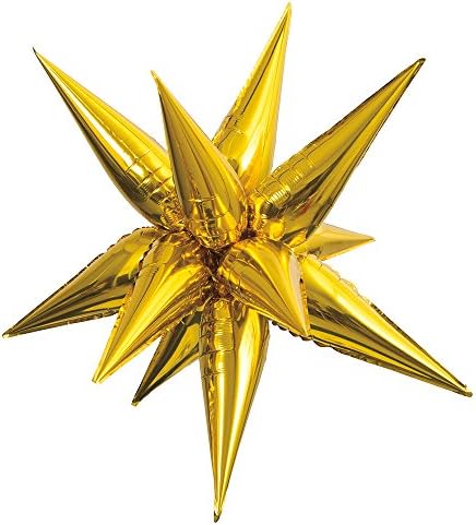 Yıldız Patlaması 3D Folyo Balon-27,5, Altın, 1 Adet