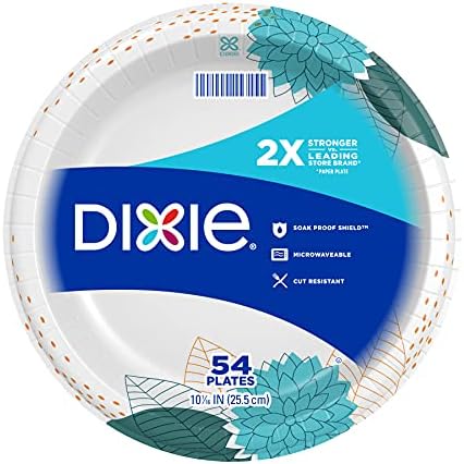 Dixie Kağıt Yemek Tabakları, 10 1/16 inç, 54 Ct