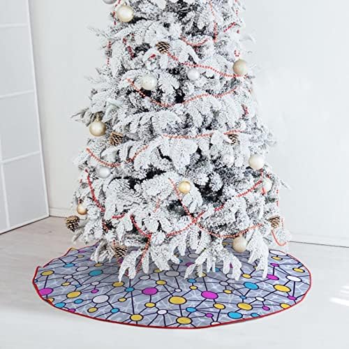 Kimya Molekül Desen Noel Ağacı Etek Yumuşak Noel Ağacı Mat Noel Süs Tatil Partisi için Ev 30 x 30