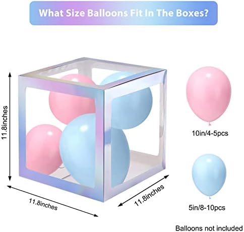 30 Adet Harfli Gökkuşağı Gümüş Balon Kutusu, Şeffaf Bebek Duşu Süslemeleri Blok Kutuları, Bebek Duşu ve Doğum Günü Partisi