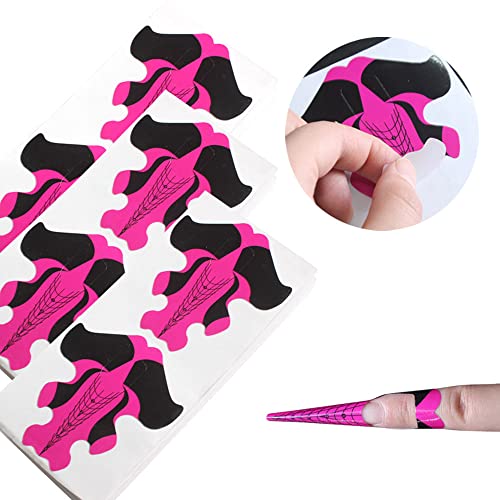 Yıgo 100 Pcs Tırnak Formu Uzatma Sticker Kendinden Yapışkanlı Nail İpuçları Kılavuzu, jel Tırnak Çıkartmalar için Poli Jel