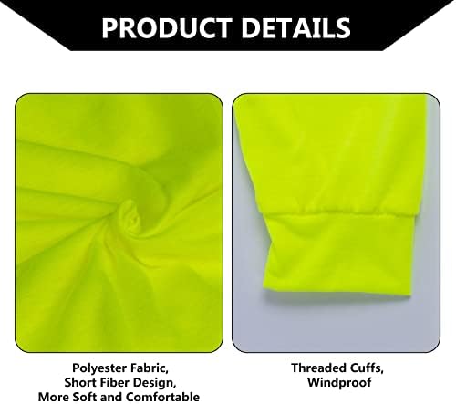 FONIRRA Güvenlik Gömlekleri Yüksek Görünürlük Uzun Kollu Paketi Hood ile Erkekler için İnşaat İş Gömlekleri (Sarı, XL)