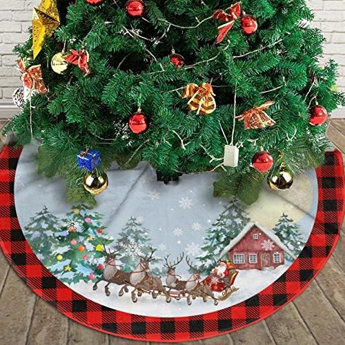 Noel Ağacı Etek 48 İnç Buffalo Ekose Vintage Noel Ağacı Etekler Mat Kış için Mutlu Yeni Yıl Noel Ağacı Süsleri Ev Tatil Partisi