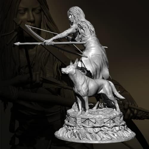 1/24 Reçine Şekil Minyatür model seti Antik Fantezi Kadın Savaşçı Reçine model seti demonte ve boyasız Reçine Parçaları (Yv9s-71)
