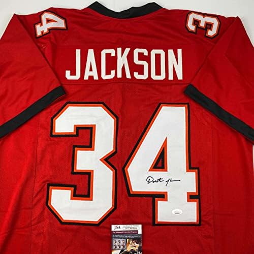 İmzalı / İmzalı Dexter Jackson Tampa Bay Kırmızı Futbol Forması JSA COA