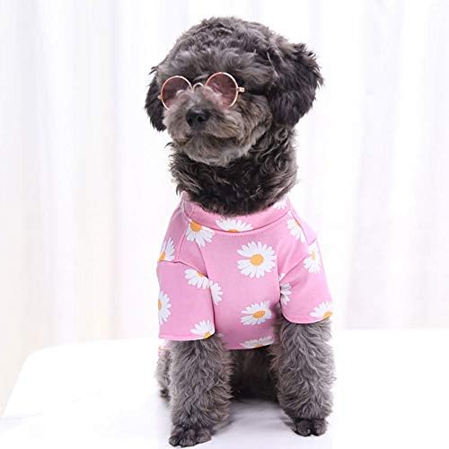 Papatya Köpek Giysileri Köpek Gömlek Sevimli Köpek Giyim Aksesuarları Kız Erkek Yaz Tişörtü Nefes Pet T-Shirt Kediler Teddy