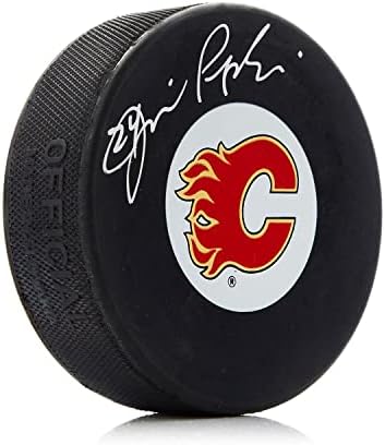 Jim Peplinski İmzalı Calgary Flames Hokey Diski-İmzalı NHL Diskleri