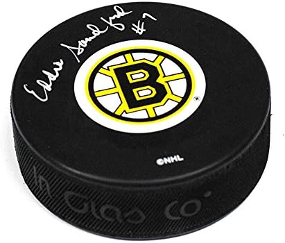 Ed Sandford Boston Bruins İmzalı Orijinal Altı Hokey Diski-İmzalı NHL Diski