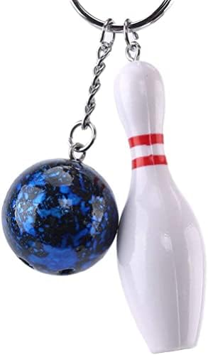 Simülasyon Mini Bowling Anahtar Zincirleri bowling toplu anahtarlık Anahtarlık Anahtarlık Mavi Pratik Tasarım ve Dayanıklı.