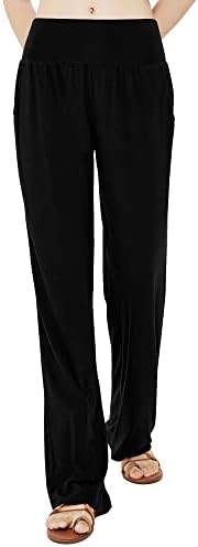 Kentsel CoCo kadın Rahat Yoga Pantolon Rahat Geniş Bacak Sweatpants Yüksek Bel Streç Pantolon Cepler ile