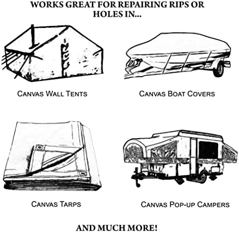 TrailMax Açık Tuval Yama Kiti onarmak için Pop-Up Kampçılar, Tuval Çadırları, tekne örtüleri, Brandalar / 2.75 SQ Feet 15