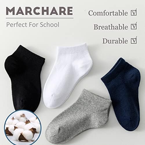 Marchare Erkek / Kız Düşük Kesim Pamuklu Çorap Çocuklar Dikişsiz Okul Çorap 6 Paket 3T-14 Yıl