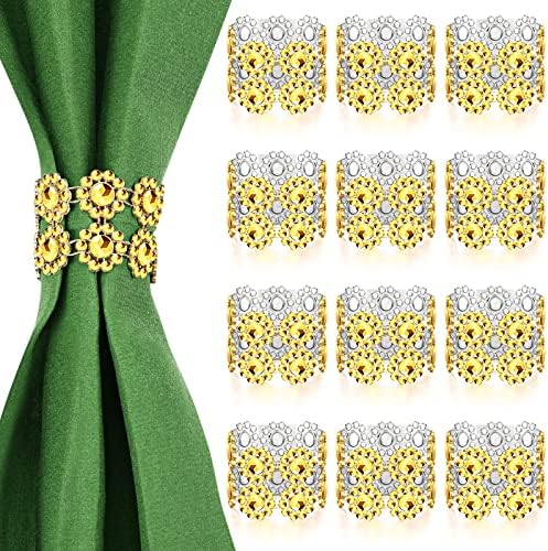 100 Adet Tek Kullanımlık Peçete Halkaları Set Toplu, Altın Taklidi Peçete Tutucu Kristal Peçete Tutucu Çiçek peçete Halkaları