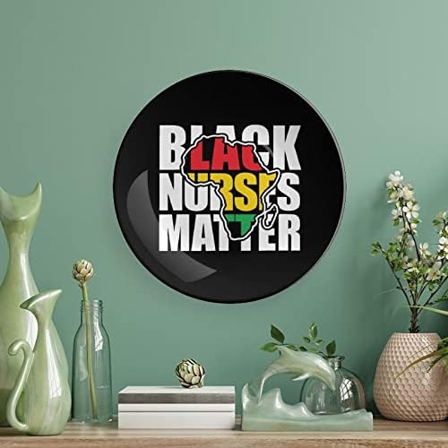 Siyah Hemşireler Madde Dekoratif Levha Seramik Plakalar Duvar asılı dekorlar için Ekran Standı ile Ev Ofis Süsleme