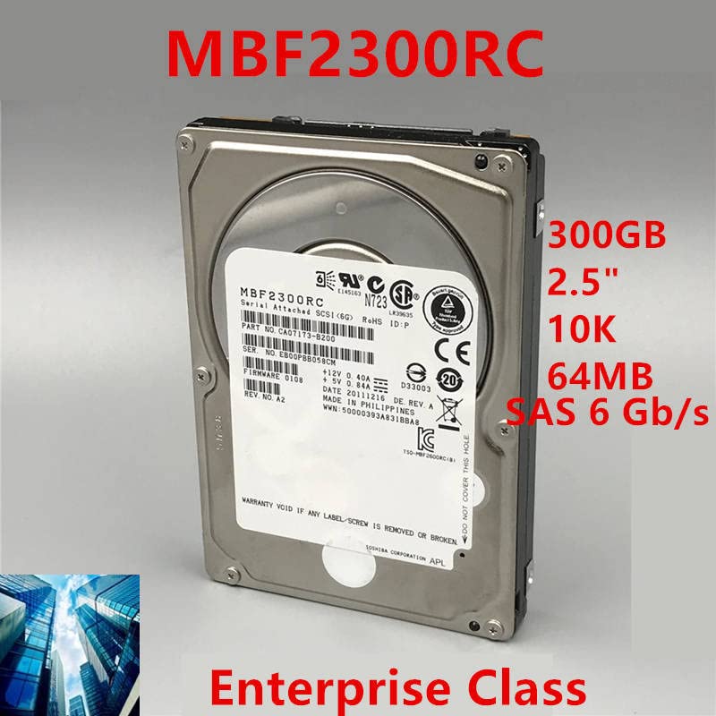 HDD için 300 GB 2.5 SAS 6 Gb/s 64 MB 10 K için Dahili HDD için Kurumsal Sınıf HDD için MBF2300RC